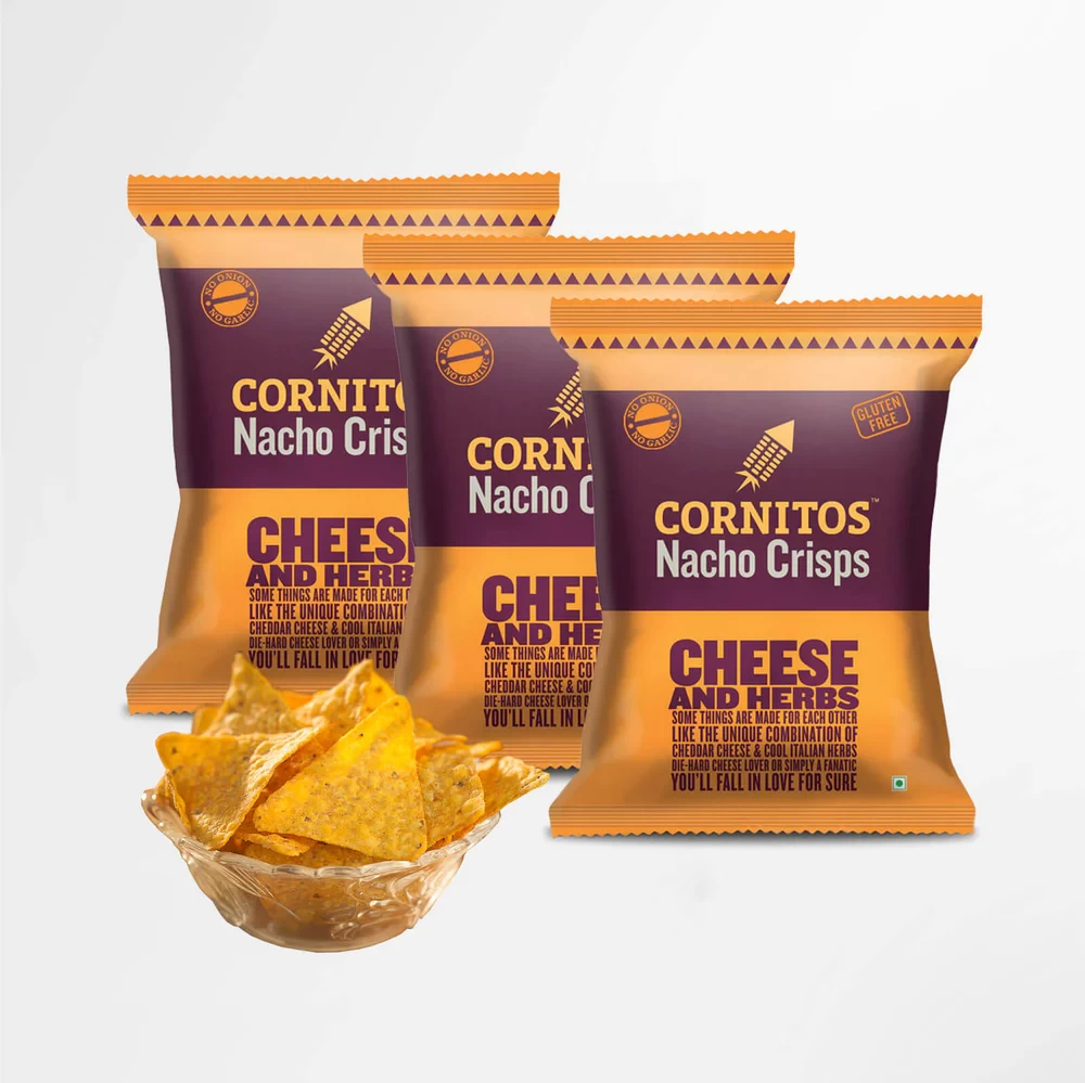 CORNITOS NACHO CHEESE AND HERBS NO ONION NO GARLIC 150G