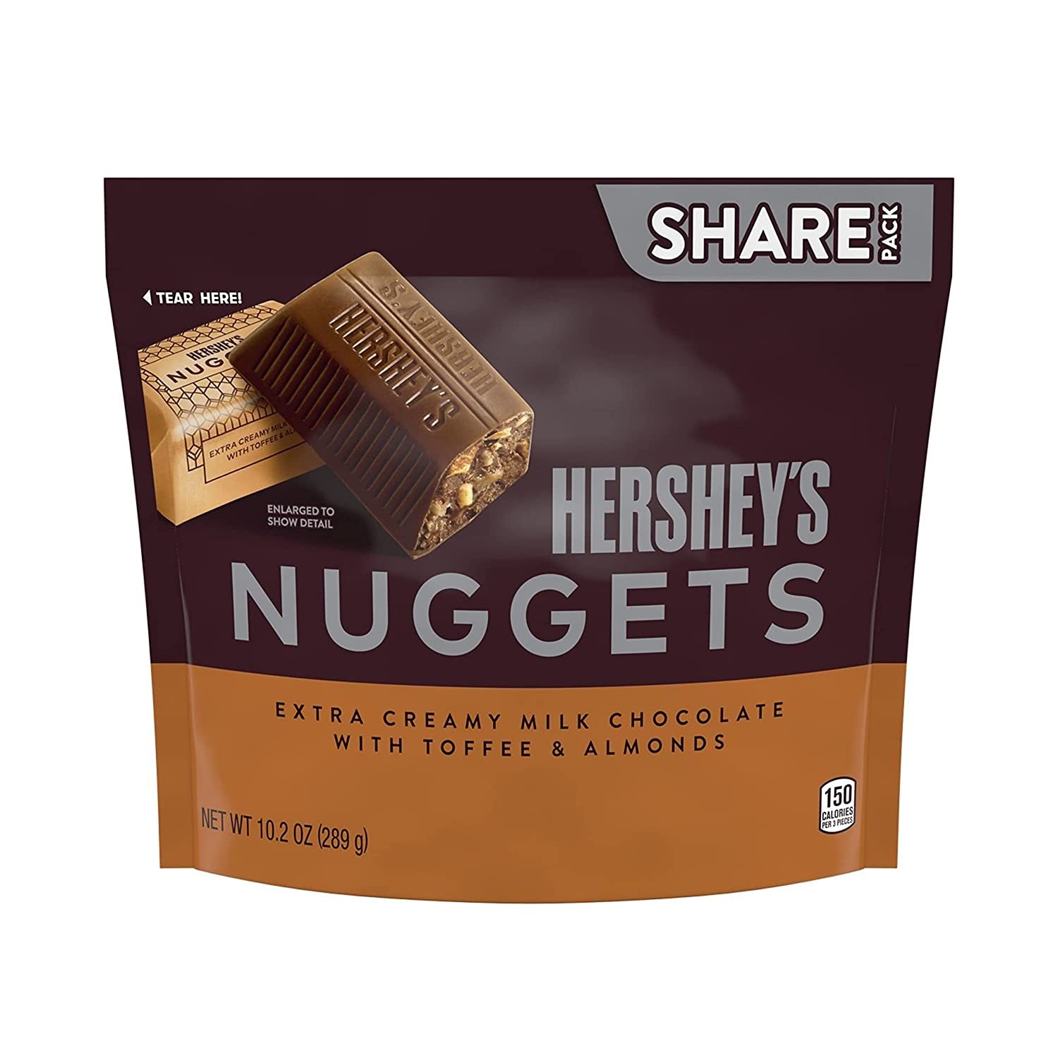 HERSHYS NUGGETS M TOFFEEANDALMONDS 289G